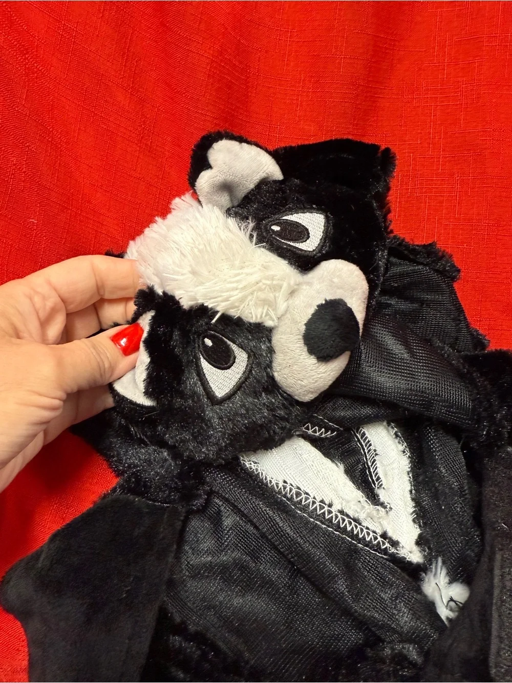 Black & White Plush Skunk Dog Halloween Costume Sz M